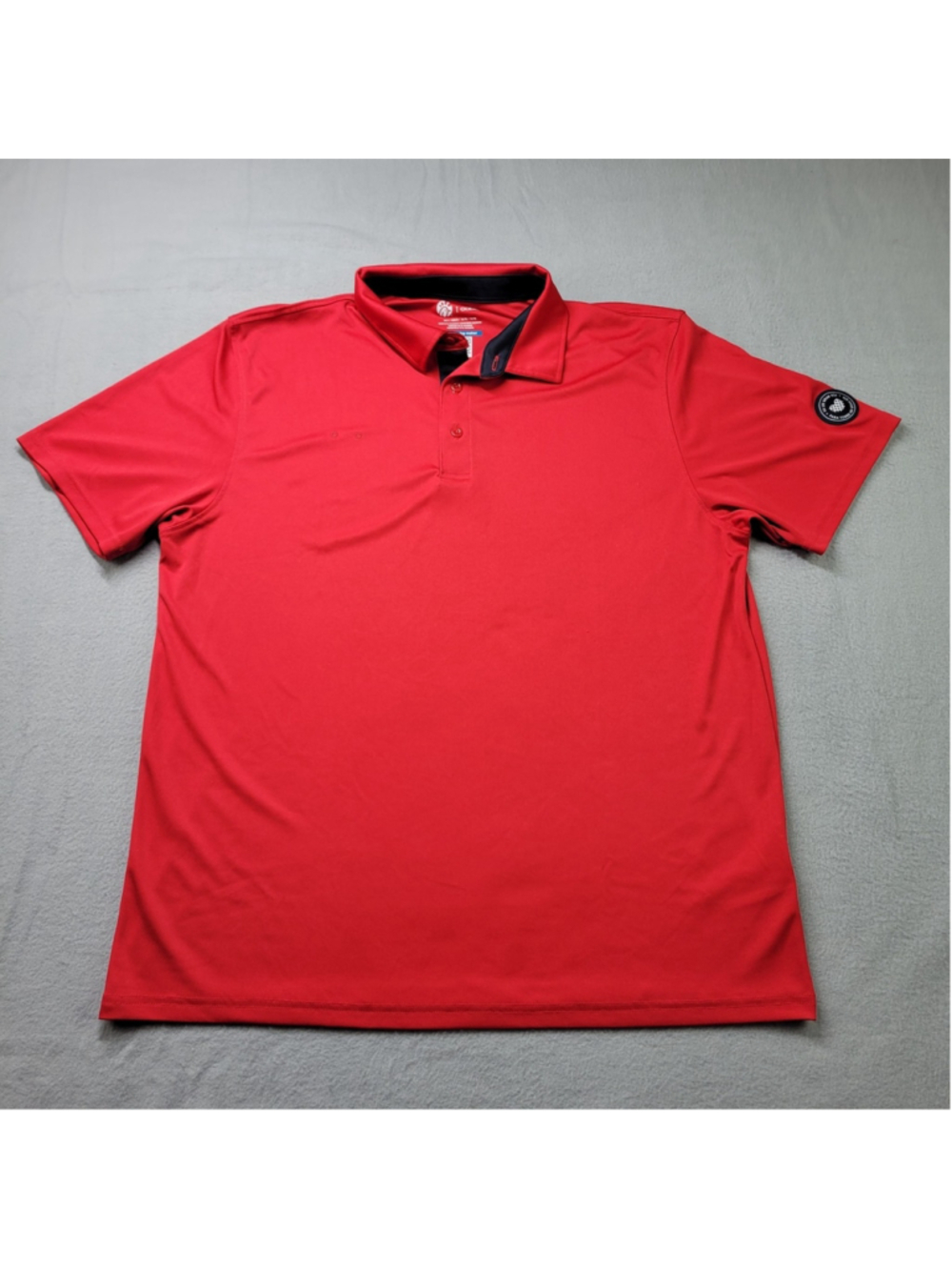 Chick-fil-A Polo Shirt Men Size L Red Work Crew Employee Oobe Patch Short Sleeve
